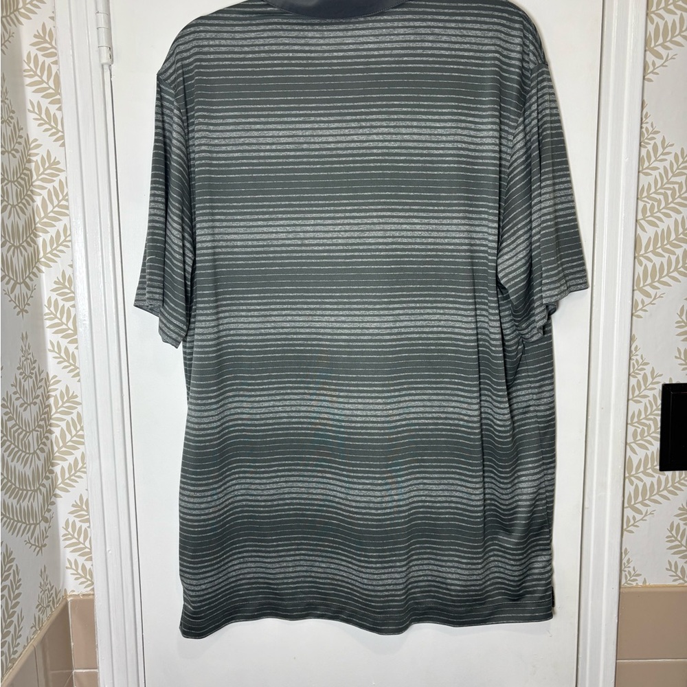 Nike Golf Tour Performance Dri-Fit Gray Striped Polo Shirt Men Size XL - Picture 9 of 15